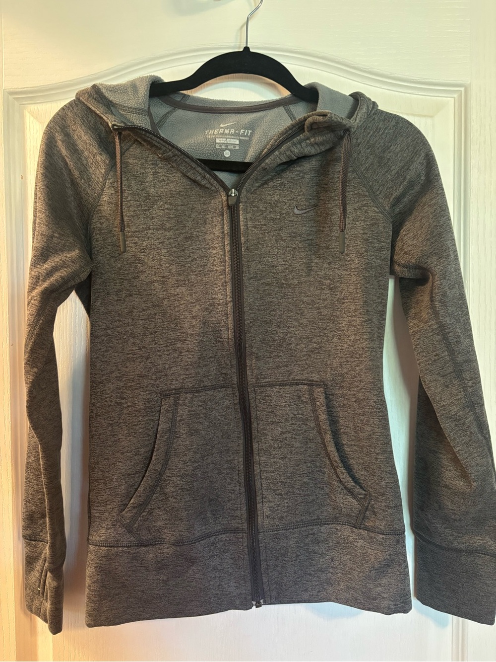 Nike Women's Heather Gray Full-Zip Therma-FIT Hoodie
